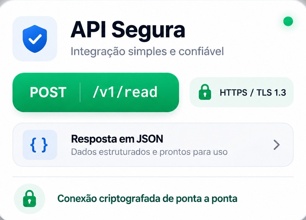 Chamada POST /v1/read protegida por TLS